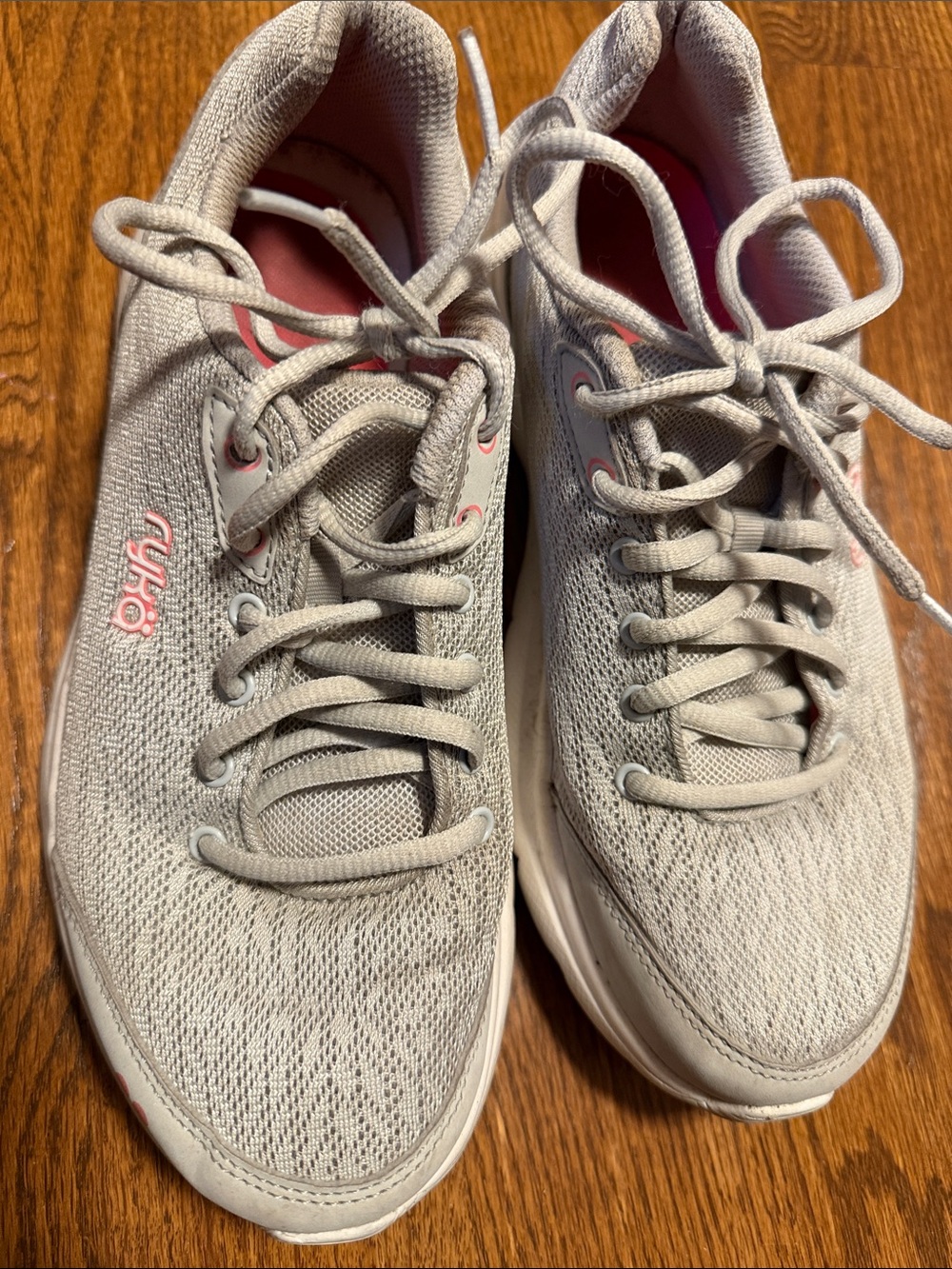 Ryka grey pink women's running shoes size 8